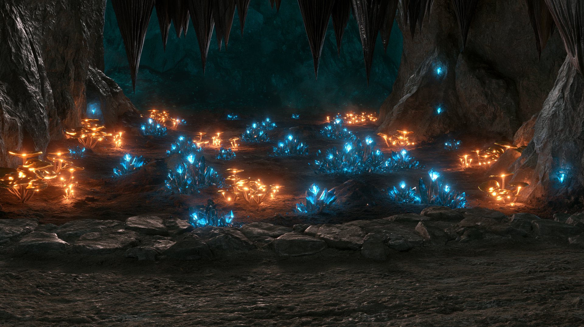 Battle backdrop: crystal cave.