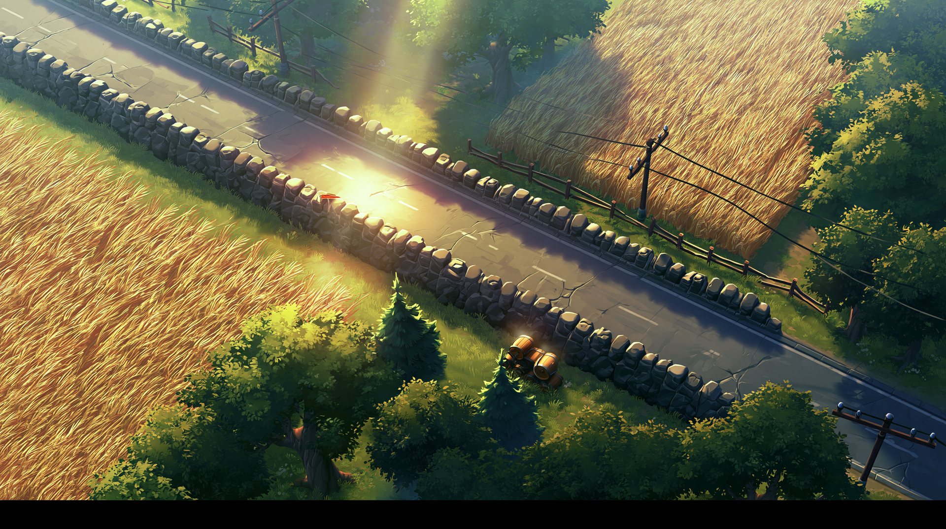 The road out of the village, where wild gates open.