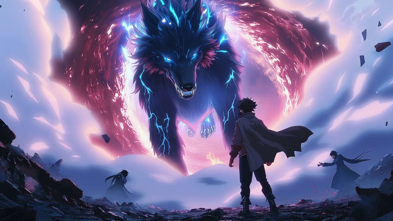 Key art: an Aether steps through a seam, and the trainers below are the only answer.