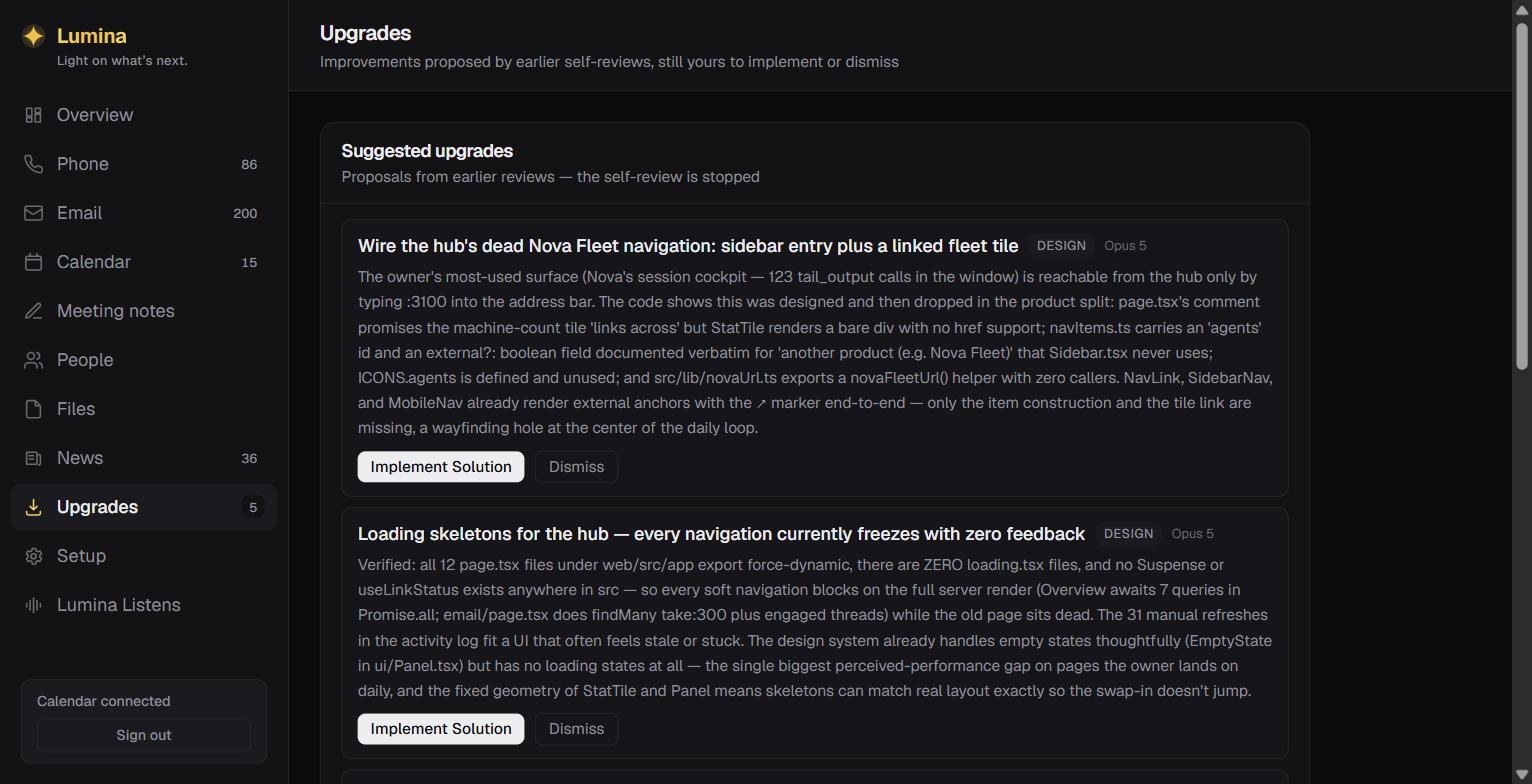 Upgrades — the app reviewing itself